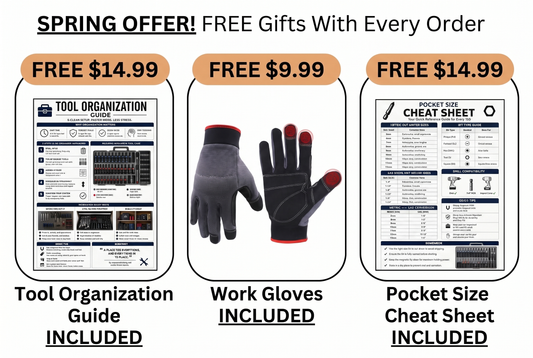 Tool Orginization Guide, Work Gloves, Pocket Size Cheat Sheet